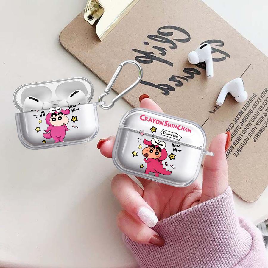 Case For Airpods Pro Pro2 2 Pro3 1 4 3 Clear Earphone Cases Cover Cute Crayon Shin Chan
