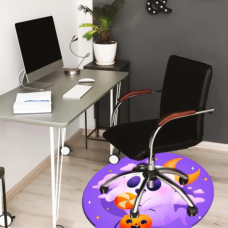 

1pc Office Carpet Chair Mats Halloween Ghost with Candy Bucket Perfect for Decorating Office Chairs, Living Rooms, Or Bedrooms.YDT013 80cm by 80cm