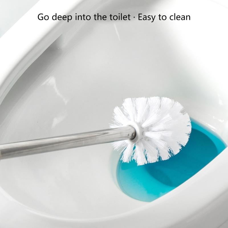 4Pcs Household Toilet Bowl Brush Soft Bristles Toilet Cleaning Brush Stainless Steels Handle Deeply Cleaning Toilet Brush