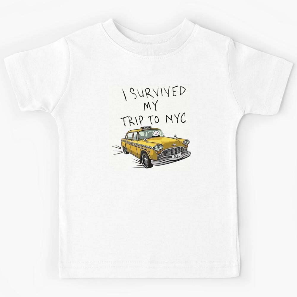 I survived my trip to New York NYC, Big yellow taxi. Kids T-Shirt 130