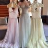 Vietnam Fairy Mesh V-neck Gown: Goddess-Style Wedding Dress 2206