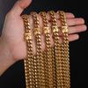 Factory Hip Hop Jewelry Men 8-14mm 18K Gold Plated Stainless Steel Miami Cuban Link Chain Luxury Necklace