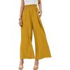 Primavera Estate Cotone e Canapa Abbigliamento da Donna Tinta Unita Vita Alta Ampi Casual Pantaloni a Gamba Larga per Donna Tinta Unita