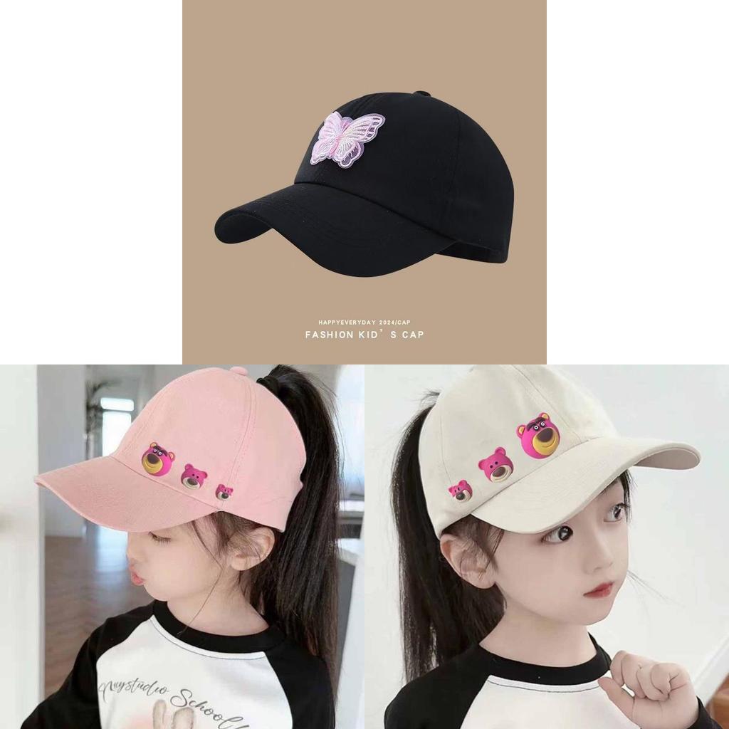 Butterfly Pink Kids Baseball Cap With Sun Protection And Breathable Polyester For Summer Outdoor Use