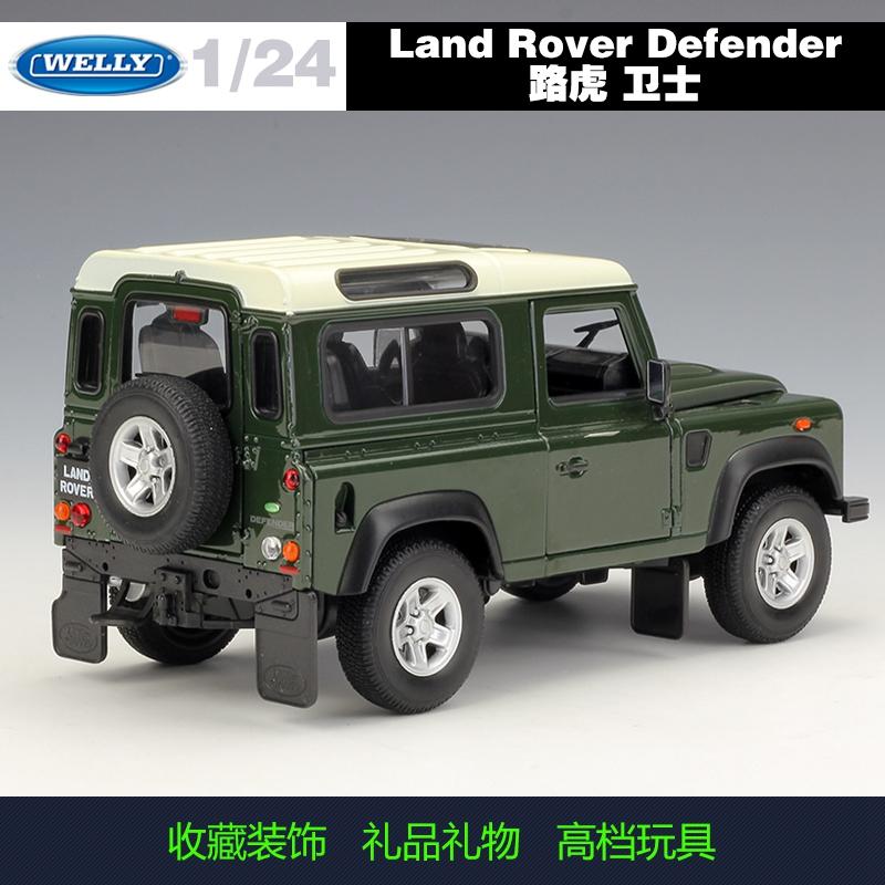Welly 1:24 Land Rover Defender ArmyGreen alloy car model Diecasts & Toy Vehicles Collect gifts Non-remote control type transport