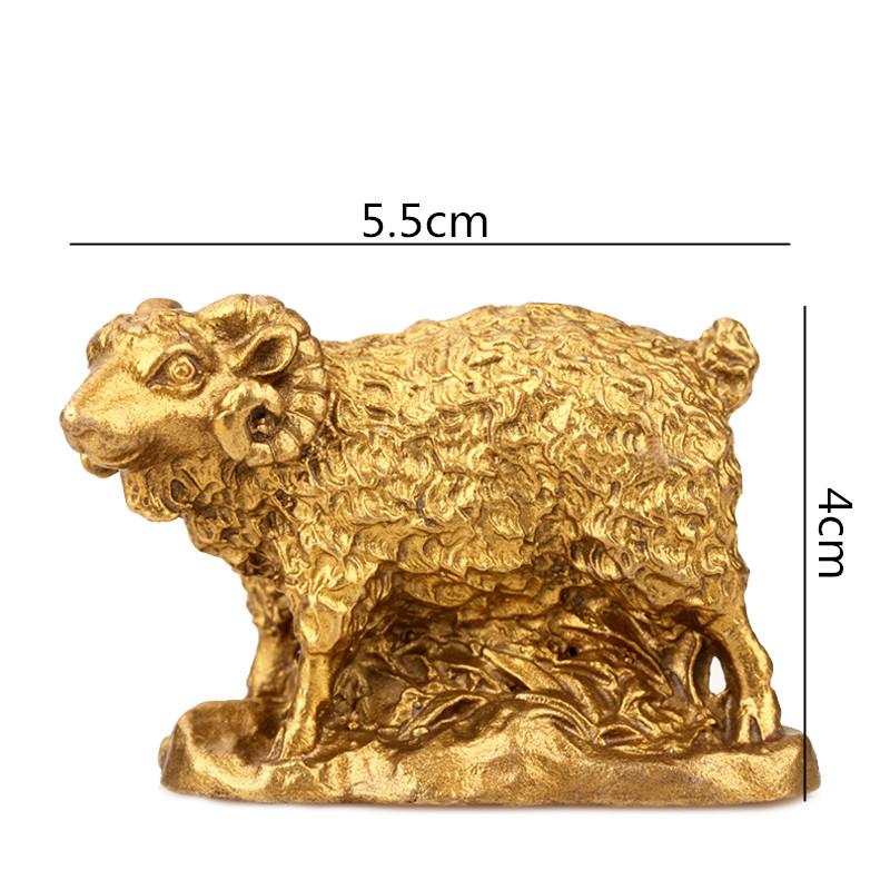 Kreative Retro Messing Tierkreiszeichen Simulation Tier Goldene Kleine Skulptur Handwerk Dekoration Chinesische Moderne Heimdekoration