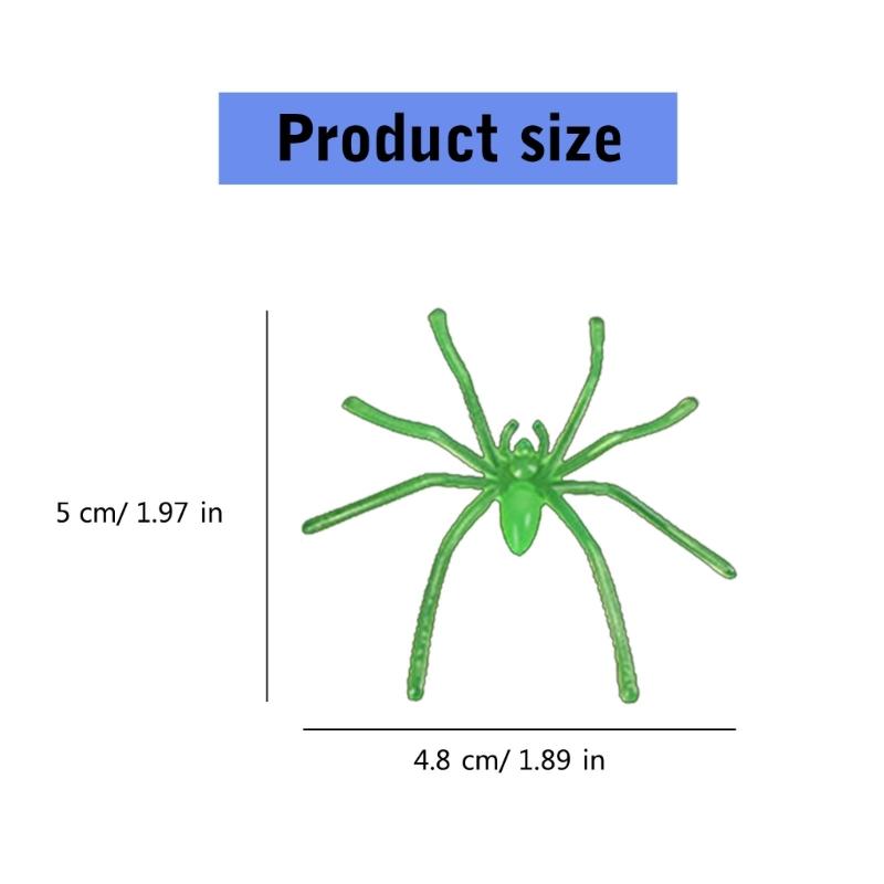 20/50PCS Halloween Spiders Figurine Props Noctilucence Spiders Props Light Up Realistic Spiders Party Favor Bag Fillers