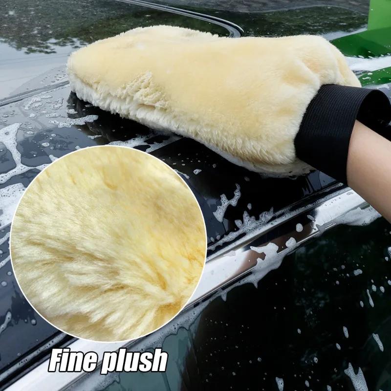 

1pcs Wool Plush Car Cleaning Sponge Glove Car Polishing Washing Gloves Microfibre Wash Automotive Cleaner Wool A