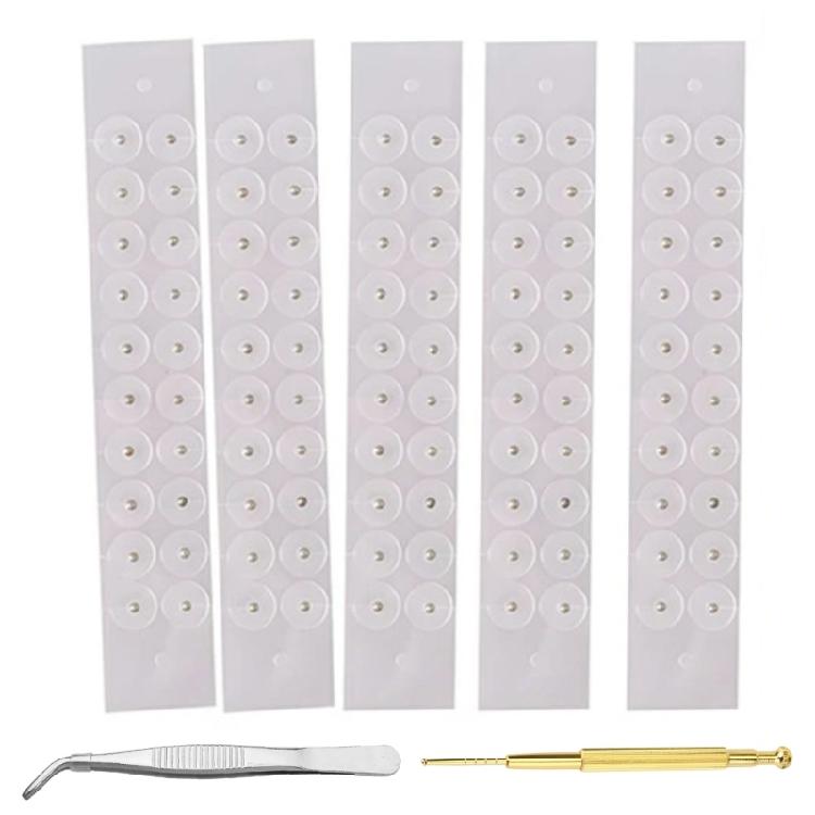 100Pcs Acupunctures Beads Auricular Ear Stickers Clear Disposable Ear Stickers Acupoint Pressure Stimulation Patches