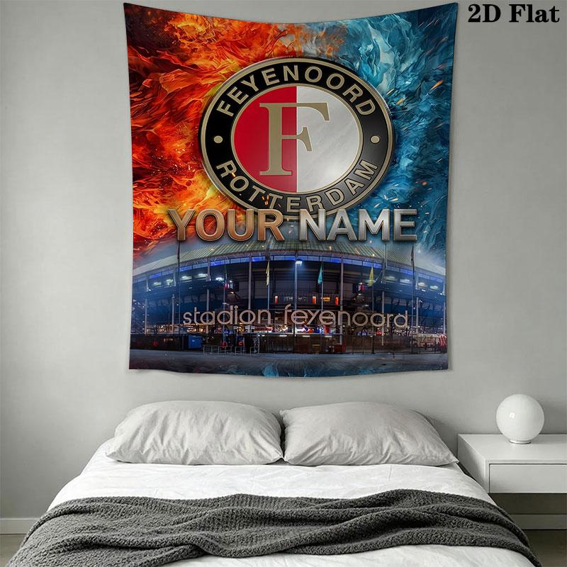 Custom Feyenoord Wall Hanging Printed Fabric Blanket Decorative Tapestries for Bedroom Living Room Home Decor