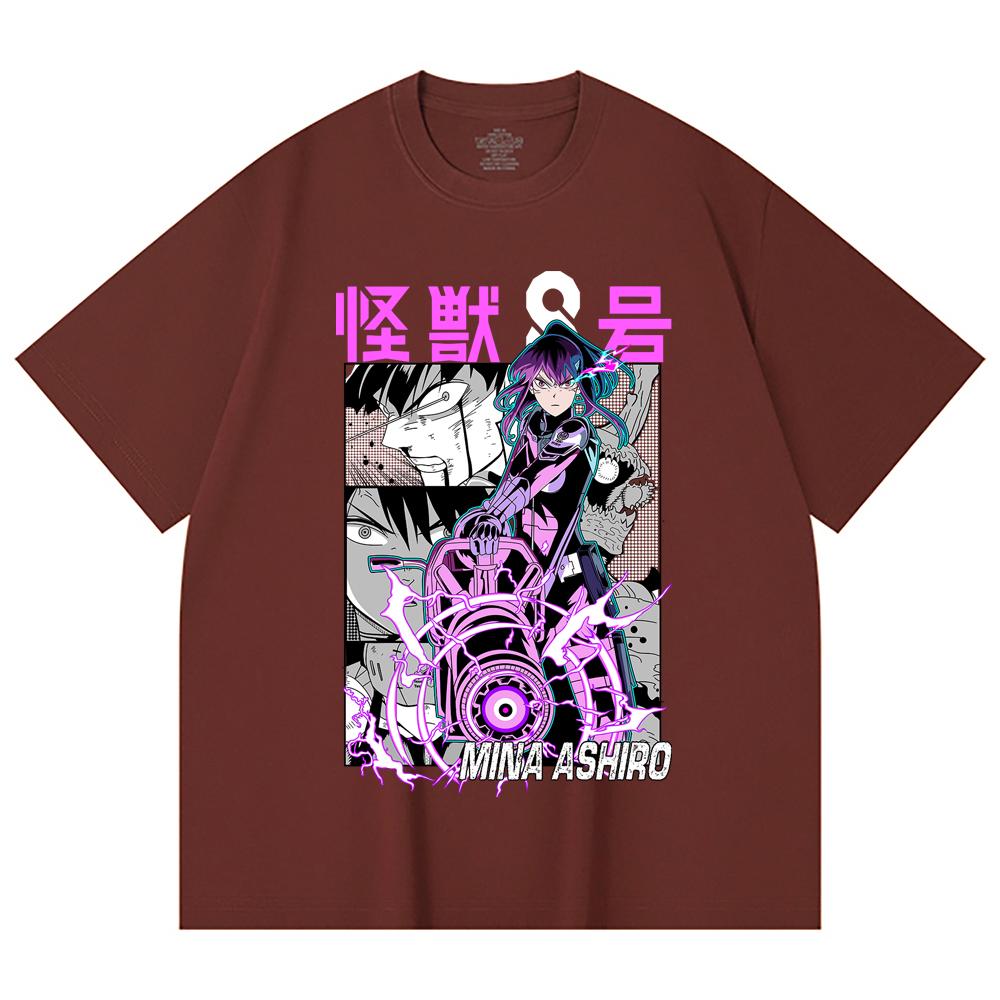 230 Gsm 100% Cotton Kaiju No 8 V15 Mina Print Unisex Heavy Cotton T Shirt