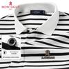 MONTAGUT Men's Striped Polo Shirt with Long-Staple Cotton and Breathable Fabric