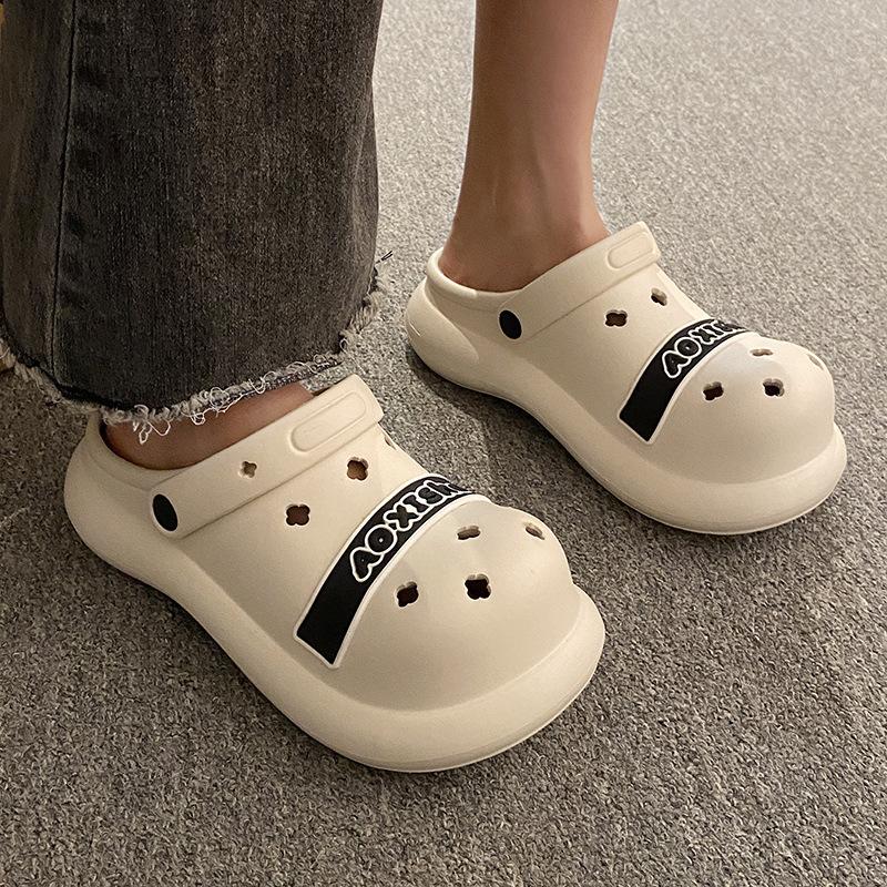 

Hole shoes women wear new summer thick-soled non-slip trend outer wear office heightening beach bag head sandals 36-37