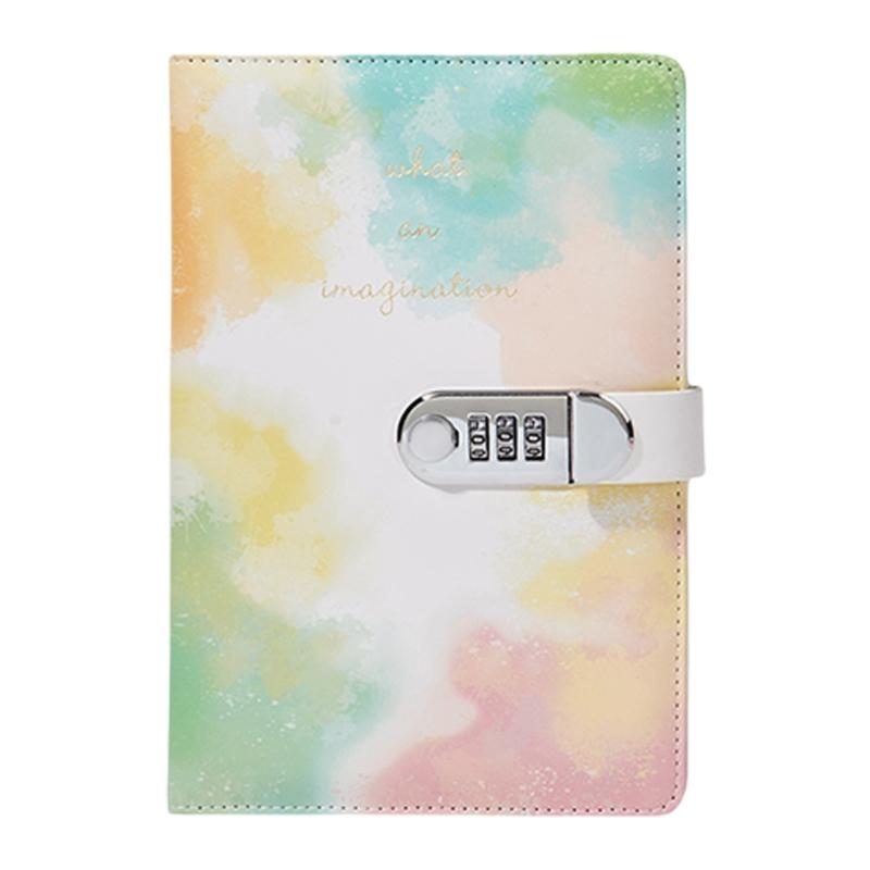 Leather Lined Diary with Lock for Girls Boys Women Lockable Notebook Leather Journal with Combination Lock 145x215mm