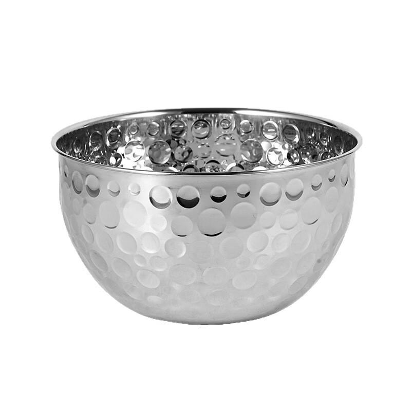 Abay 24CM Stainless Steel Mixing & Salad Bowl Set, Hammered (2-Pack)