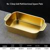 Gold Rectangular Stainless Steel Thickened Grilled Fish Tray & Hot Pot Plate