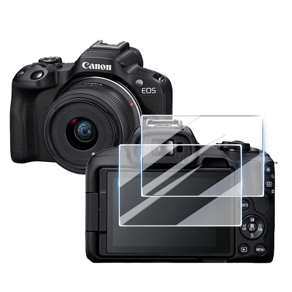 Compatible with Canon EOS R50 Film of Made with Asahi Glass High Tempered Glass for EOS R8 EOSR50 LCD Smart 9H High Automatic Easy Application [Set 2,