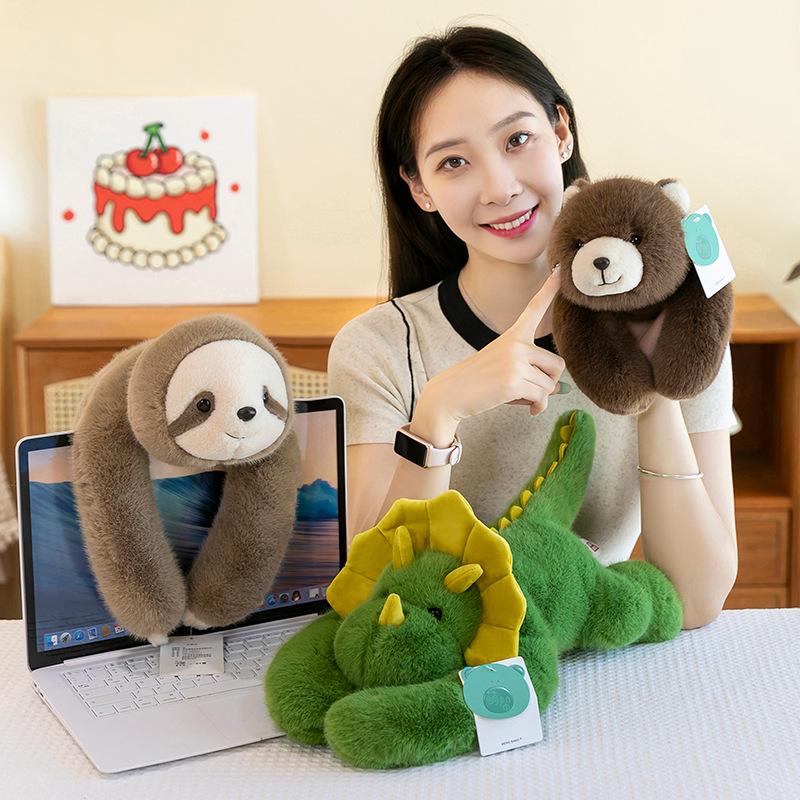 Soft Plush Pet Soothing Back Hug Doll - Cute Lying Pose, Perfect Birthday Gift