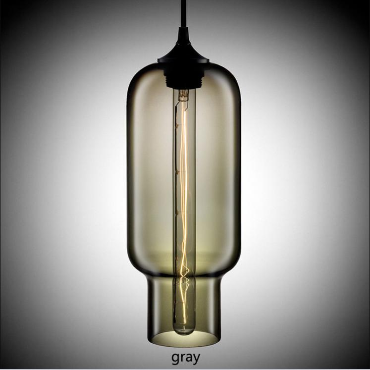 7 color Industrial Colourful glass ball led Pendant Lamps modern e27 lights restaurant living room
