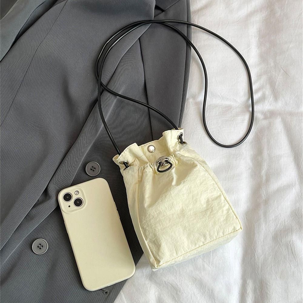 Fashion Minimalist Solid Shoulder Crossbody Bags Girls Messenger Bag Lightweight Phone Bag Nylon Small Coin Purse