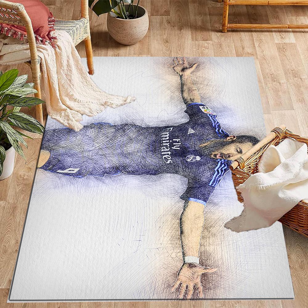 Football Player Action Floor Mat Suitable for Decorate room Outdoor Foyer Dining Room Antislip Carpet Office home decor