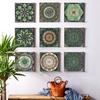 24 Vintage Mandala Wall Stickers, Kitchen Self-Adhesive Waterproof Tile Stickers, Bathroom Decoration Moroccan Art Mural
