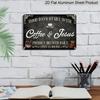 2D Flat 1pc Vintage Metal Signs for Kitchens, Cafes, and Pubs That Say Good Days Begin with Coffee, Aluminium Metal Wall Decor, Perfect for Home