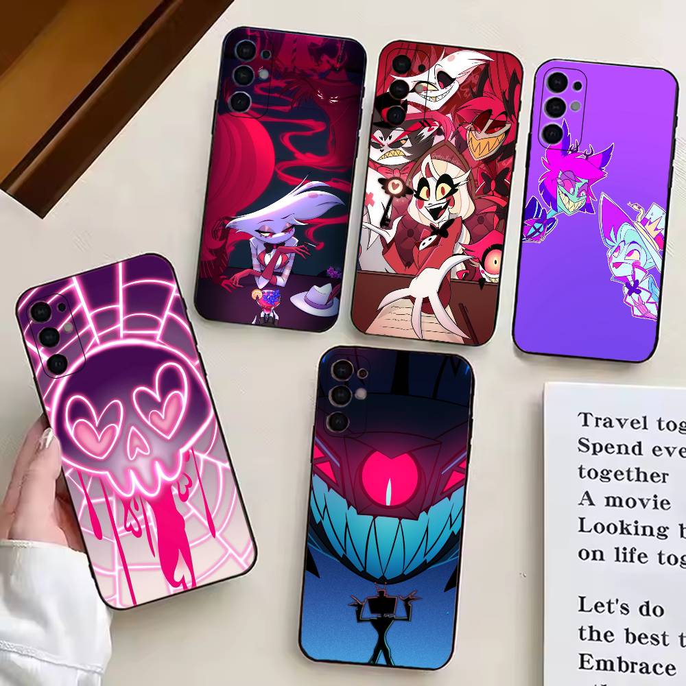 H-Hazbins Hotels Hot Cartoon Phone Case For Samsung S25,S24,S21,S22,S23,S30,Ultra,S20,Plus,Fe,Lite,Note,10,Black Cover