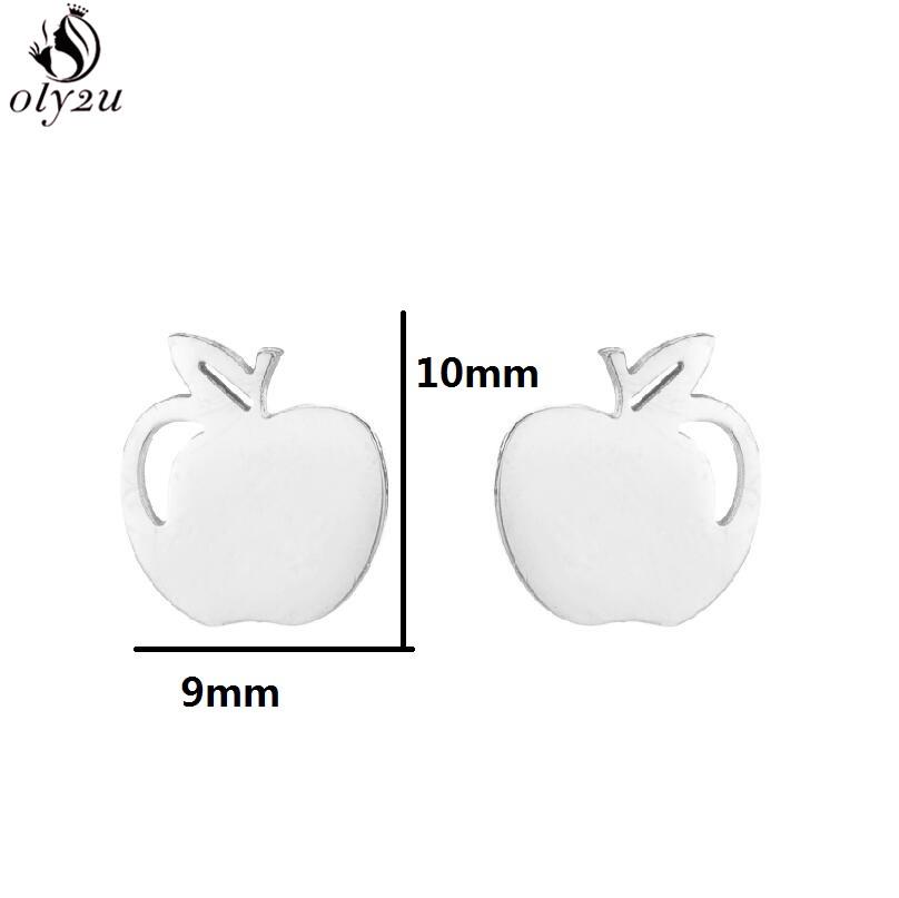 Bohemia Plant Stainless Steel Earrings Women Apple Cherry Leaf Mushroom Flower Stud Earring Piercing Jewelry