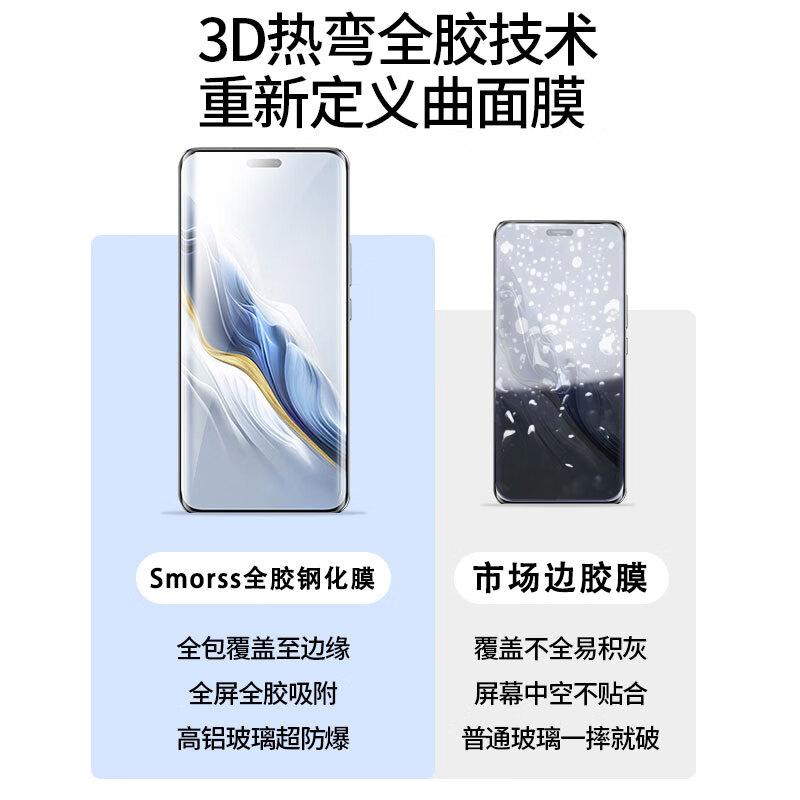 3D Hot Bending Full Adhesive Film Honor Magic6 Pro Curved Full Adhesive Tempered Glass Film, Honor High-Definition Full-Screen Coverage, Quick Unlock,