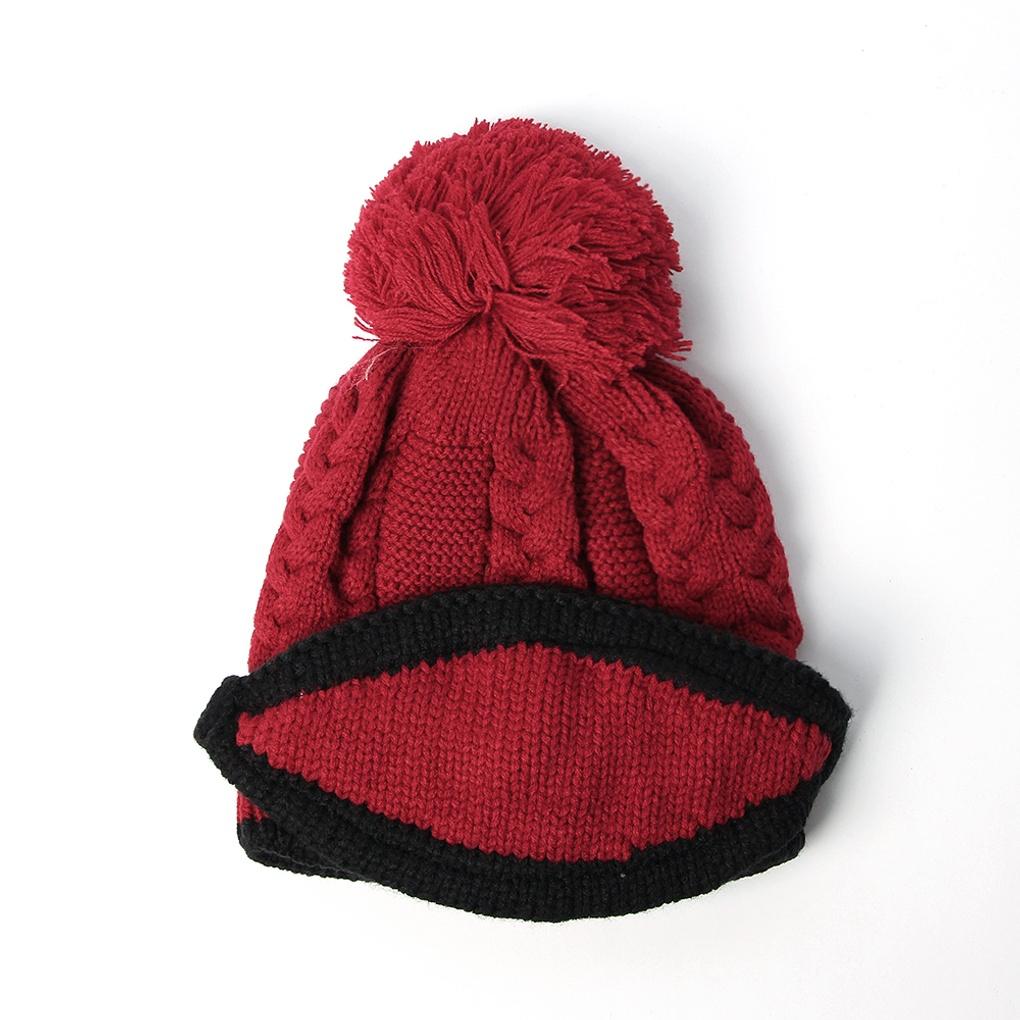 Winter Cold Weather Gear: Neck Warmer, Fur Hat Set, and Wine Knit Mask