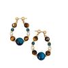 Textured Water Drop Hoop Earrings Mix Color Natural Stone Tiger Eye Crystal Imitation Pearl Beads Strand for Women Brinco