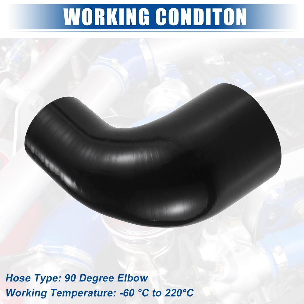uxcell 90 Degree Elbow Coupler Silicone Hose, 4 Layers, 2 Clamps, 2.0 - 3.0