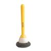 Rotatable Long-Handle Steel Wire Pot Scrubber - Adjustable Kitchen Cleaning Brush.
