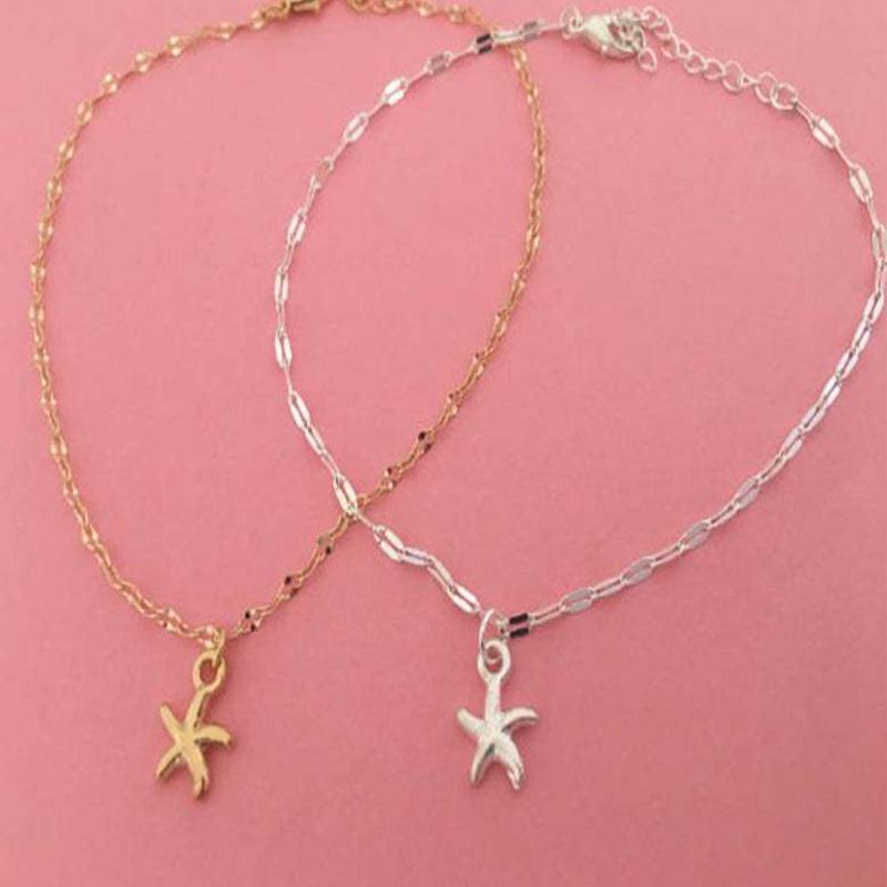 Stylish Starfish Metal Chain Anklet - European & American Summer Fashion