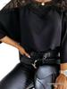 Spring & Autumn Lace Trim Long Sleeve Solid Color Commuter Top