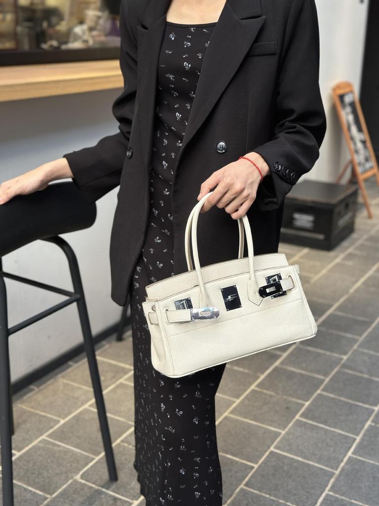 Platin Damen Herbst/Winter 2025 Französische Mode Kelly Crossbody Handtasche - Großes Fassungsvermögen
