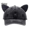 Cat Ear Trucker Hat Hat, Baseball Cap with Detachable Sunglasses, Funny Aviator Style Adjustable Pilot for Outdoor Travel UV Protection Sun Sunglasses