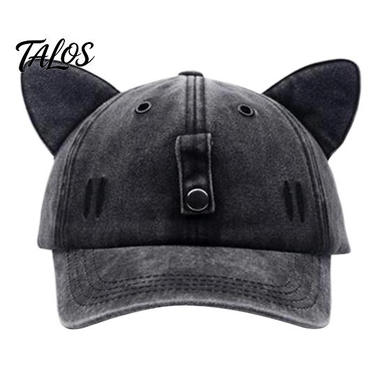 Cat Ear Trucker Hat Hat, Baseball Cap with Detachable Sunglasses, Funny Aviator Style Adjustable Pilot for Outdoor Travel UV Protection Sun Sunglasses
