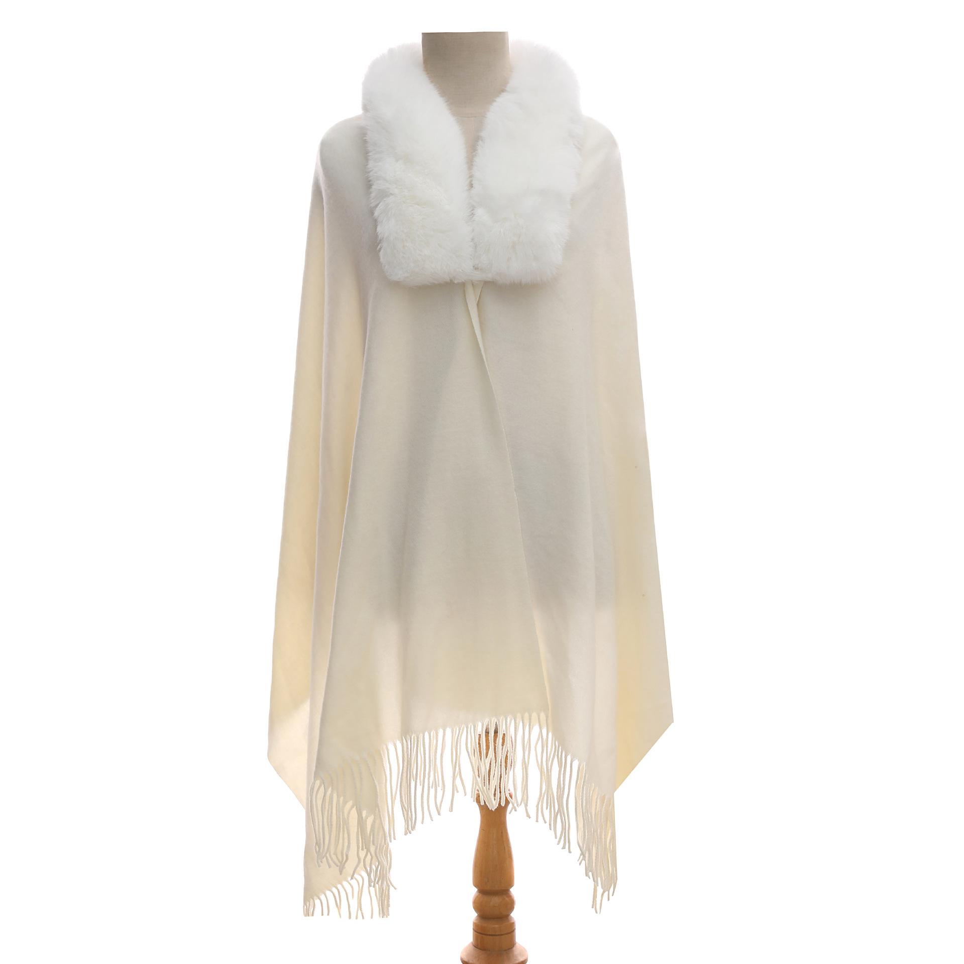 

Женский зимний вязаный шарф, свободная и теплая накидка One Size белый