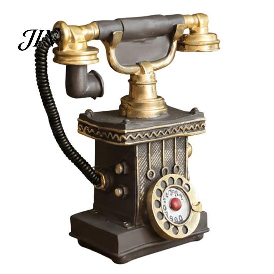 Dust-proof Telephone Resin Figurine, Retro Phone Model Statue with Matte Finish, Office Old-Fashioned Victorian Style Desk Decor for Home Bookshelf