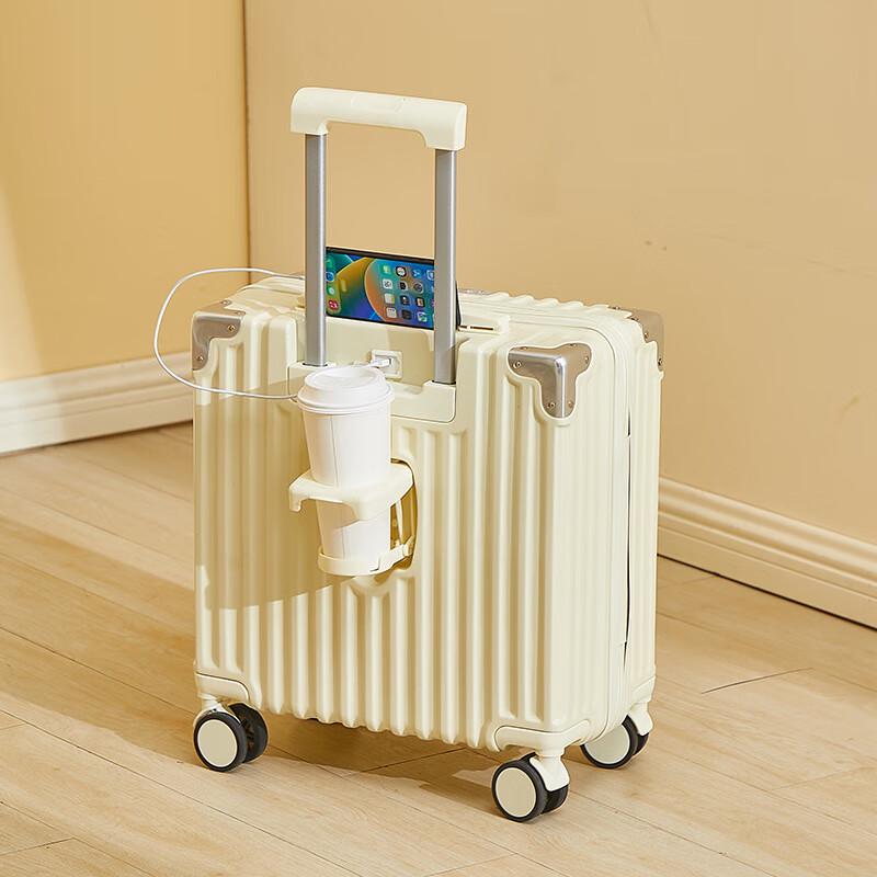 

Xiaoyan Carry-on Suitcase with USB and Cup Holder 18 inch