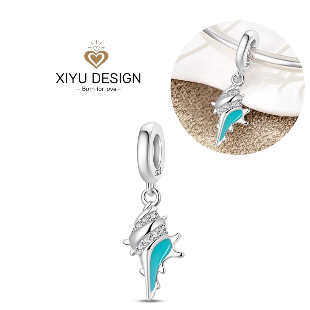 Kupfer Blau Ozean Serie Perlenanhänger Passend Für Das DIY Armband Der Marke Damenschmuck Freundin Geschenke