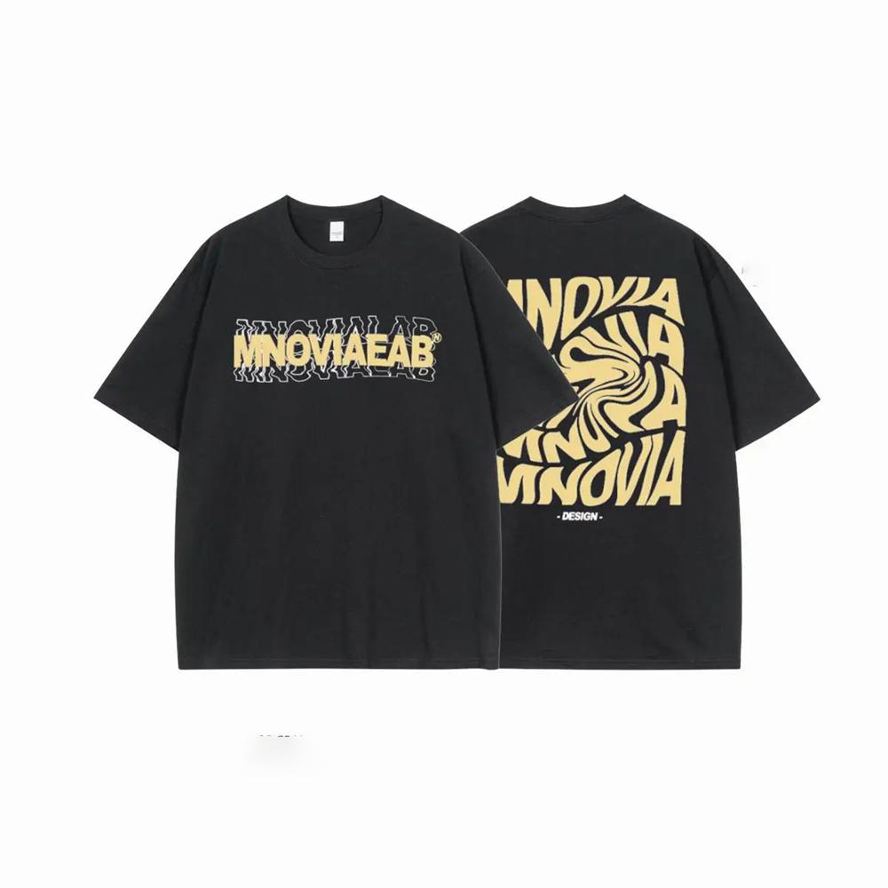 American 210GSM Printed Men's T-shirts Oversized Casual Summer Cotton Short Sleeve Tees Ins Male Top Streetwear Men Clothes