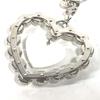 MIUMIU Rhinestone heart Bag Charm Key Holder Metal Silver