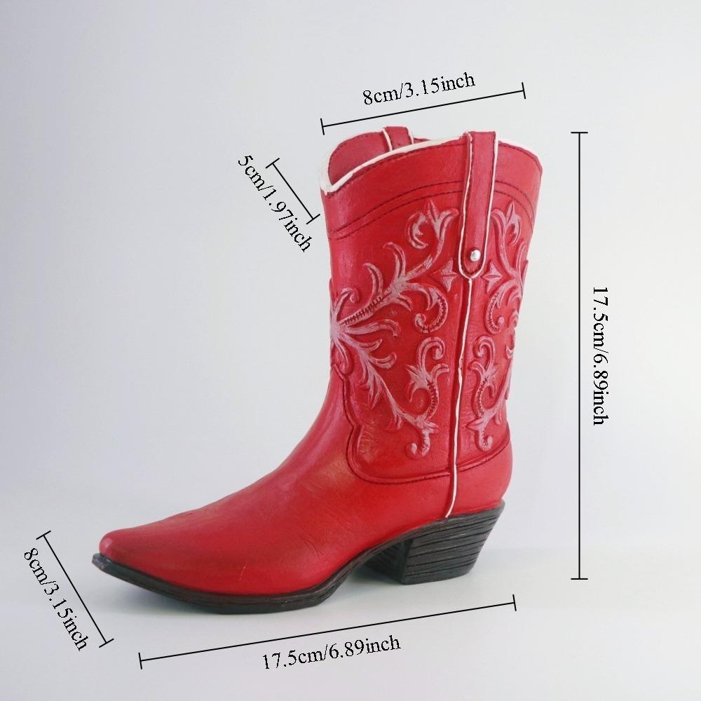 Western Boots Resin Vase Modern Hydroponic Flower Pot Light Luxury Art Ornament for Home Living Room Desktop Decor