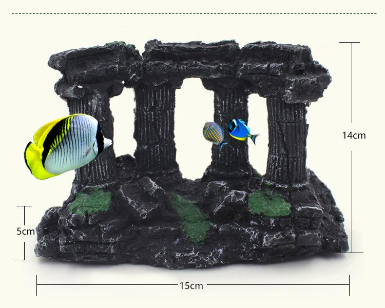 European Luxury Resin Roman Column Ornaments Aquatic Handicraft for Garden Landscaping Fish Tank Aquatic Box Accessories Bag