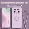 Case Fro Xiaomi 14 Ultra Liquid Silicone Ring Holder Soft Phone Cover for Xiaomi 14 Ultra Shockproof Back Fundas Xiaomi 14Ultra