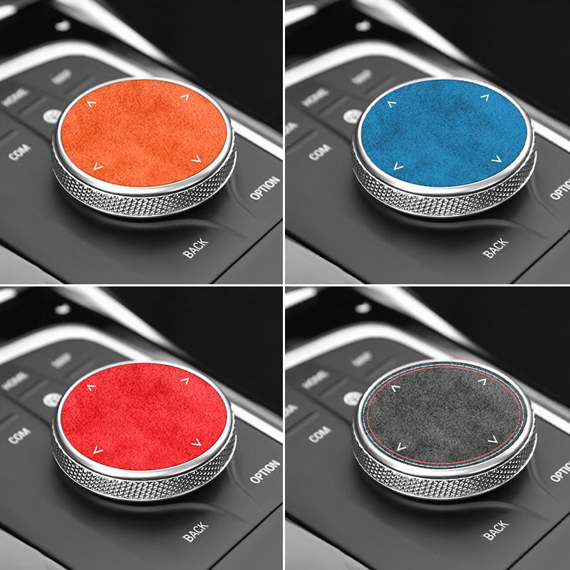 AAAPH1 For BMW 1er/2er/3er/4er/z4 Series Made of Alcantara Multimedia Switch Knob Trim Sticker Car Interior Custom Tuning Accessories