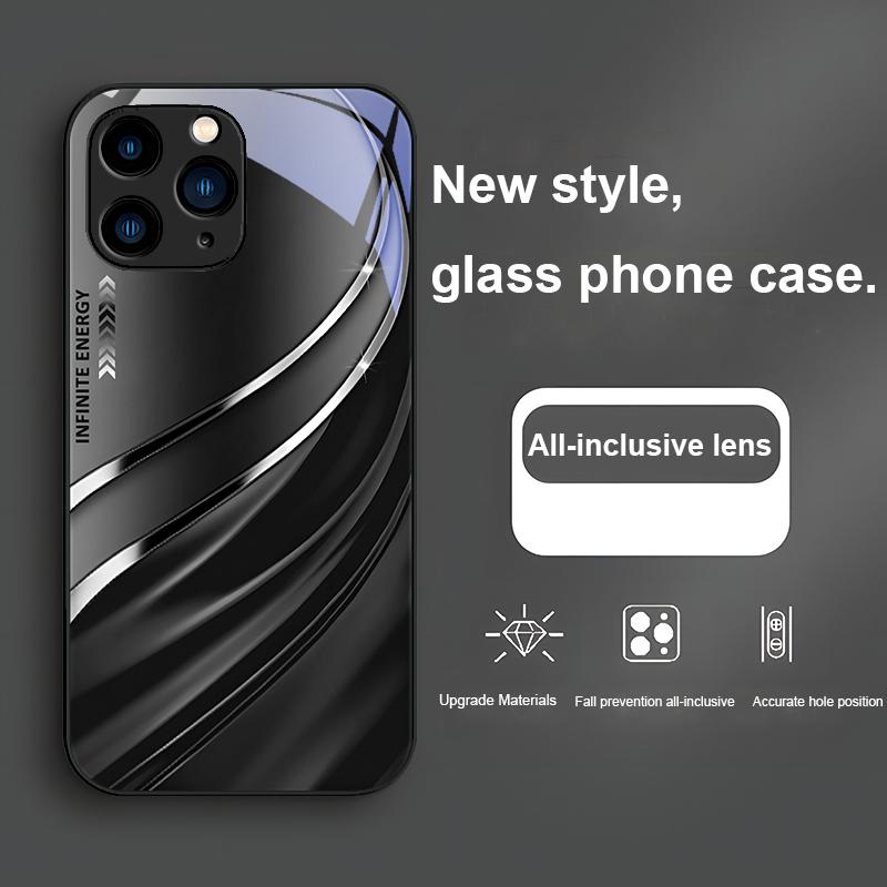 

Градиентный Розово-Фиолетовый Infiniteenergy для iPhone 15 14 13 12 11 Pro Max XS XR 7 8 Plus 2020 2022 SE Закаленное стекло Чехол для телефона For iPhone 14 ProMax